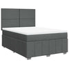 Stella Homewares Box Spring Bed with Mattress Dark Grey Queen Fabric