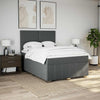 Stella Homewares Box Spring Bed with Mattress Dark Grey Queen Fabric
