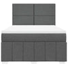Stella Homewares Box Spring Bed with Mattress Dark Grey Queen Fabric