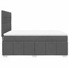Stella Homewares Box Spring Bed with Mattress Dark Grey Queen Fabric