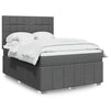 Stella Homewares Box Spring Bed with Mattress Dark Grey Queen Fabric