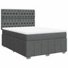 Stella Homewares Box Spring Bed with Mattress Dark Grey Queen Fabric