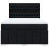 Stella Homewares Box Spring Bed with Mattress Black Queen Fabric