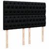 Stella Homewares Box Spring Bed with Mattress Black Queen Fabric