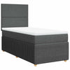 Stella Homewares Box Spring Bed with Mattress Dark Grey King Single Fabric