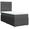 Stella Homewares Box Spring Bed with Mattress Dark Grey King Single Fabric