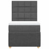 Stella Homewares Box Spring Bed with Mattress Dark Grey King Single Fabric