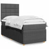Stella Homewares Box Spring Bed with Mattress Dark Grey King Single Fabric