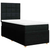 Stella Homewares Box Spring Bed with Mattress Black King Single Fabric