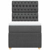 Stella Homewares Box Spring Bed with Mattress Dark Grey King Single Fabric