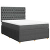 Stella Homewares Box Spring Bed with Mattress Dark Grey Double Fabric