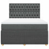 Stella Homewares Box Spring Bed with Mattress Dark Grey Double Fabric