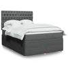 Stella Homewares Box Spring Bed with Mattress Dark Grey Double Fabric