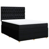 Stella Homewares Box Spring Bed with Mattress Black Double Fabric