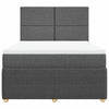 Stella Homewares Box Spring Bed with Mattress Dark Grey Queen Fabric