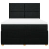 Stella Homewares Box Spring Bed with Mattress Black Queen Fabric