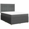 Stella Homewares Box Spring Bed with Mattress Dark Grey Queen Fabric