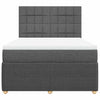 Stella Homewares Box Spring Bed with Mattress Dark Grey Queen Fabric