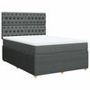 Stella Homewares Box Spring Bed with Mattress Dark Grey Queen Fabric