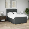 Stella Homewares Box Spring Bed with Mattress Dark Grey Queen Fabric