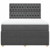 Stella Homewares Box Spring Bed with Mattress Dark Grey Queen Fabric