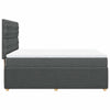Stella Homewares Box Spring Bed with Mattress Dark Grey Queen Fabric