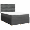 Stella Homewares Box Spring Bed with Mattress Dark Grey Queen Fabric