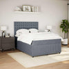 Stella Homewares Box Spring Bed with Mattress Dark Grey Queen Fabric
