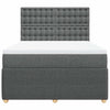 Stella Homewares Box Spring Bed with Mattress Dark Grey Queen Fabric