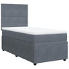 Stella Homewares Box Spring Bed with Mattress Dark Grey King Single Velvet