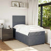 Stella Homewares Box Spring Bed with Mattress Dark Grey King Single Velvet