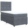 Stella Homewares Box Spring Bed with Mattress Dark Grey King Single Velvet