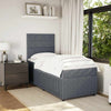 Stella Homewares Box Spring Bed with Mattress Dark Grey King Single Velvet