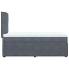 Stella Homewares Box Spring Bed with Mattress Dark Grey King Single Velvet