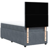 Stella Homewares Box Spring Bed with Mattress Dark Grey King Single Velvet