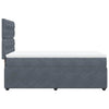 Stella Homewares Box Spring Bed with Mattress Dark Grey King Single Velvet