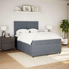 Stella Homewares Box Spring Bed with Mattress Dark Grey Double Velvet