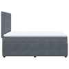 Stella Homewares Box Spring Bed with Mattress Dark Grey Double Velvet