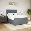 Stella Homewares Box Spring Bed with Mattress Dark Grey Queen Velvet