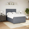 Stella Homewares Box Spring Bed with Mattress Dark Grey Queen Velvet