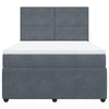 Stella Homewares Box Spring Bed with Mattress Dark Grey Queen Velvet