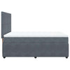 Stella Homewares Box Spring Bed with Mattress Dark Grey Queen Velvet