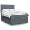 Stella Homewares Box Spring Bed with Mattress Dark Grey Queen Velvet