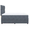 Stella Homewares Box Spring Bed with Mattress Dark Grey Queen Velvet