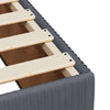 Stella Homewares Box Spring Bed with Mattress Dark Grey Queen Velvet