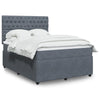Stella Homewares Box Spring Bed with Mattress Dark Grey Queen Velvet