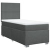 Stella Homewares Box Spring Bed with Mattress Dark Grey King Single Fabric