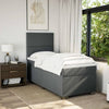 Stella Homewares Box Spring Bed with Mattress Dark Grey King Single Fabric
