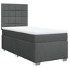 Stella Homewares Box Spring Bed with Mattress Dark Grey King Single Fabric