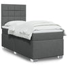 Stella Homewares Box Spring Bed with Mattress Dark Grey King Single Fabric